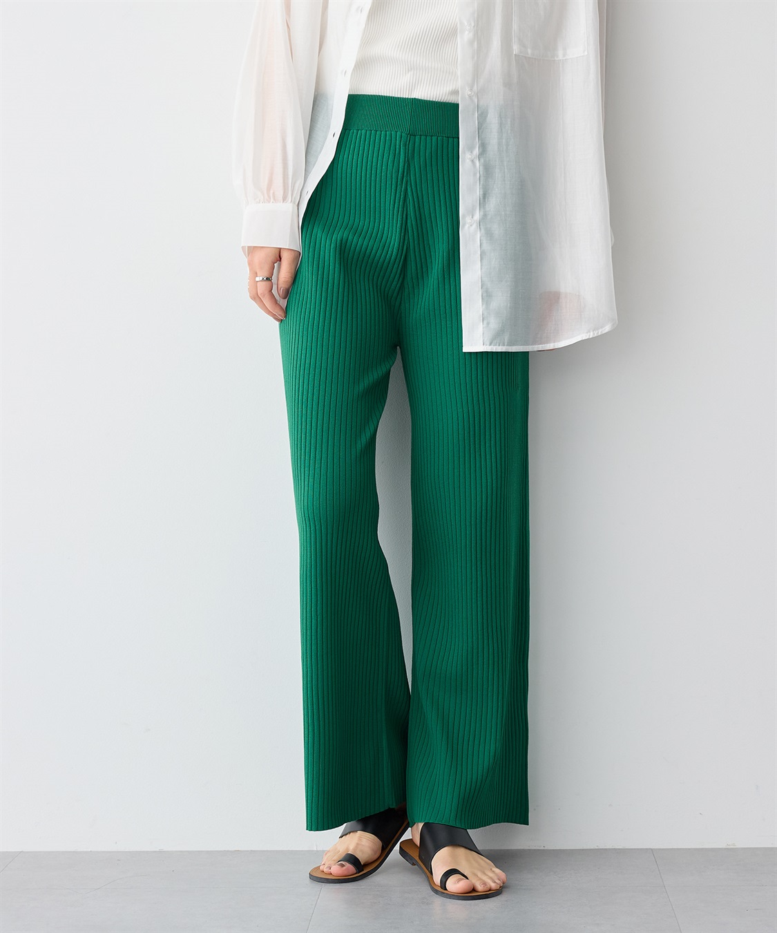 anyfee 【anyfee/大きいサイズ】ウォームタッチすっきりセミワイドニットパンツ《低身長サイズ有》◆新色追加◆_sub_11