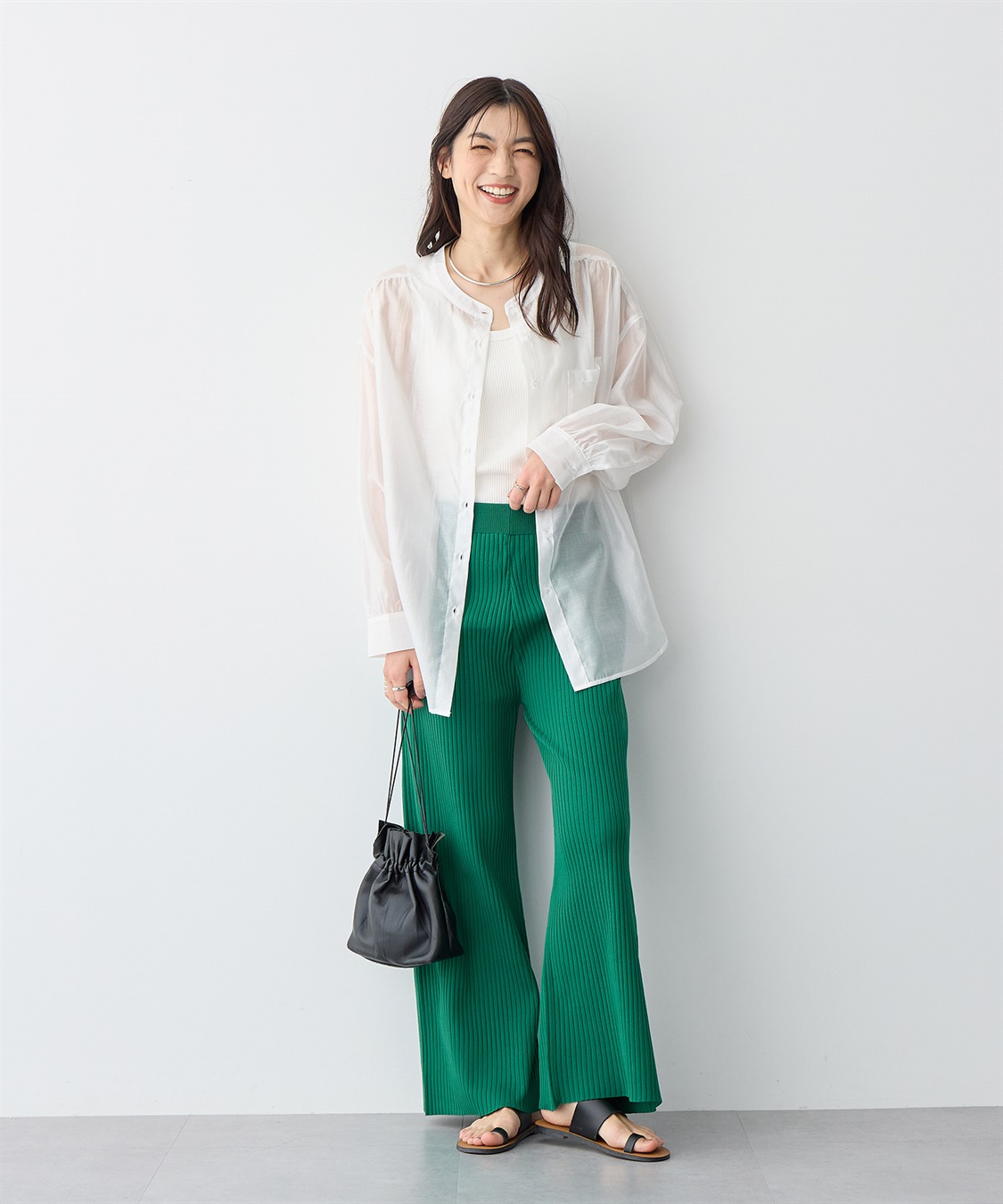 anyfee 【anyfee/大きいサイズ】ウォームタッチすっきりセミワイドニットパンツ《低身長サイズ有》◆新色追加◆_sub_13