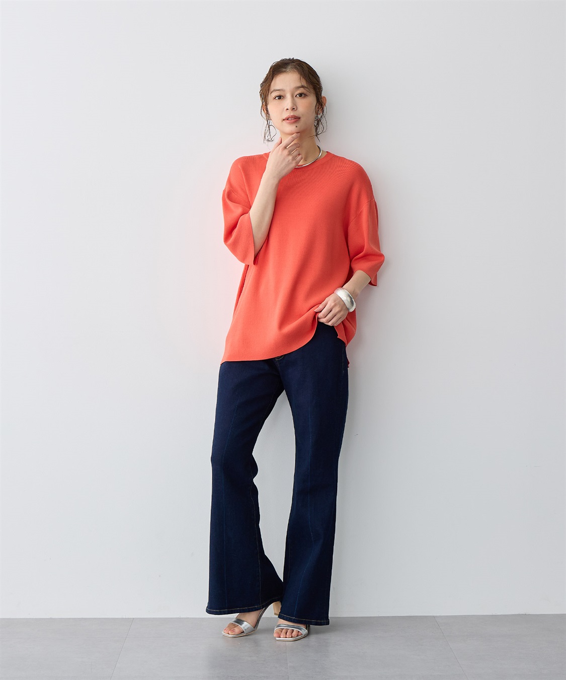 「CASA FLINE」 半袖ニット FREE オレンジ レディース plage 「Plage」 半袖ニット - オレンジ レディース : ZOZOTOWN