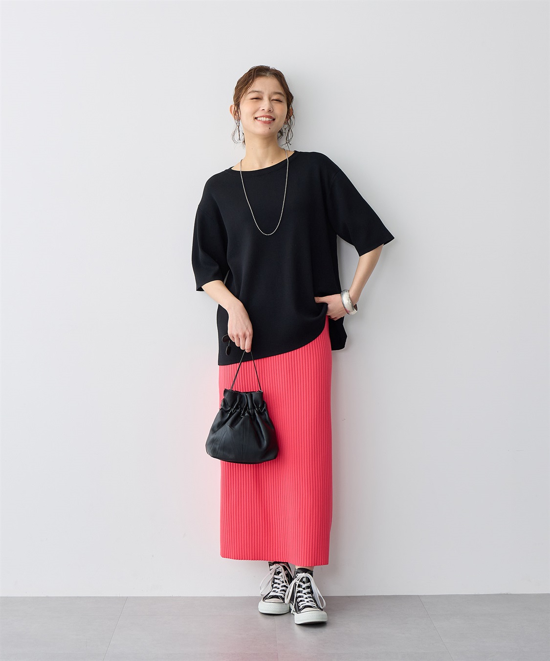 anyfee 【anyfee/プラスサイズ】ドライタッチ半袖ニット《接触冷感/洗濯可能》_sub_9