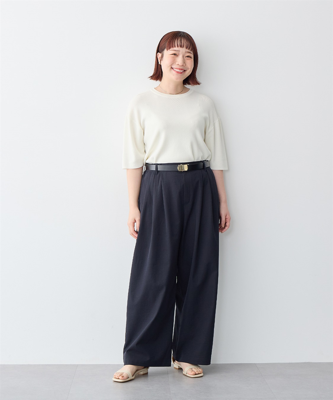 anyfee 【anyfee/プラスサイズ】ドライタッチ半袖ニット《接触冷感/洗濯可能》_sub_14