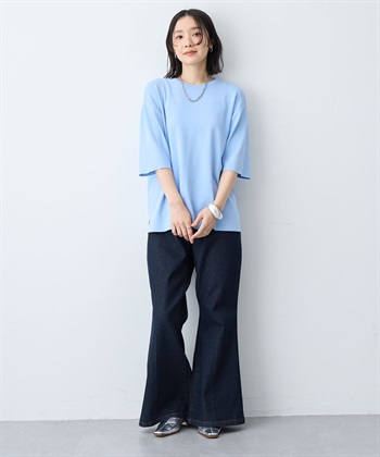 anyfee 【anyfee/プラスサイズ】ドライタッチ半袖ニット《接触冷感/洗濯可能》◆新色追加◆_subthumb_26