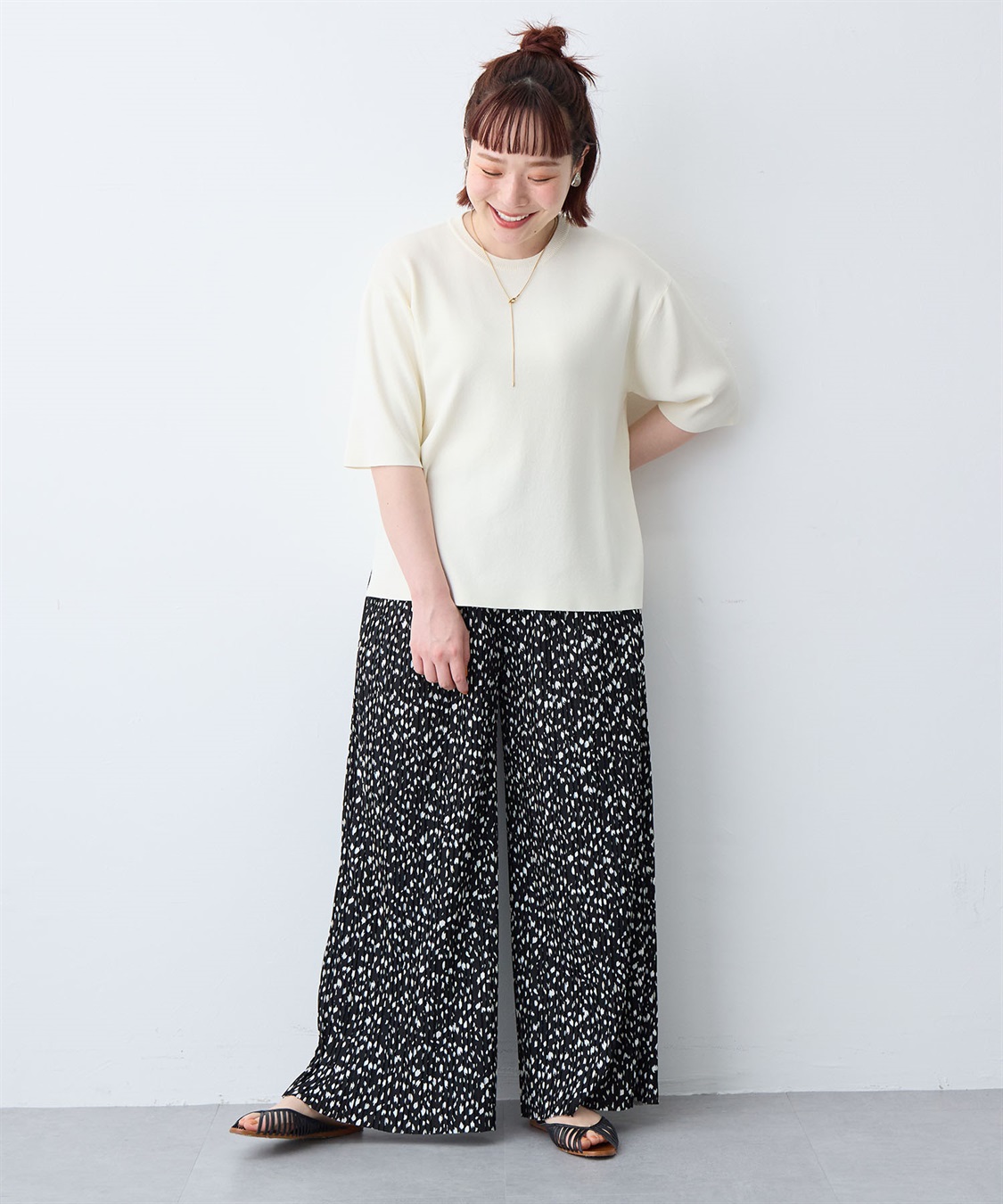 anyfee 【anyfee/プラスサイズ】ドライタッチ半袖ニット《接触冷感/洗濯可能》◆新色追加◆_sub_27