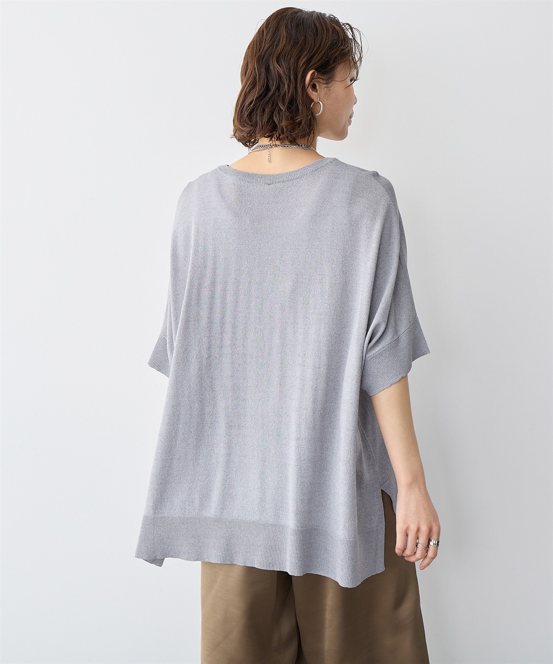 anyfee 【anyfee/大きいサイズ】ドライタッチドルマンニット◆新色追加◆《接触冷感/マシンウォッシャブル》_sub_8