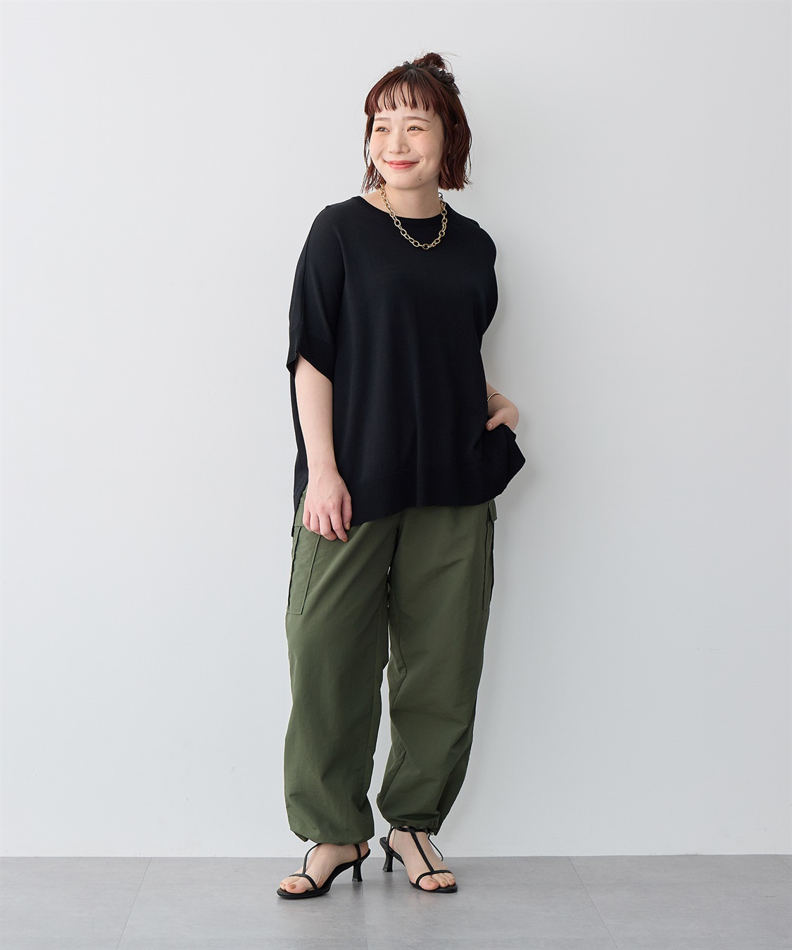 anyfee 【anyfee/大きいサイズ】ドライタッチドルマンニット◆新色追加◆《接触冷感/マシンウォッシャブル》_sub_13