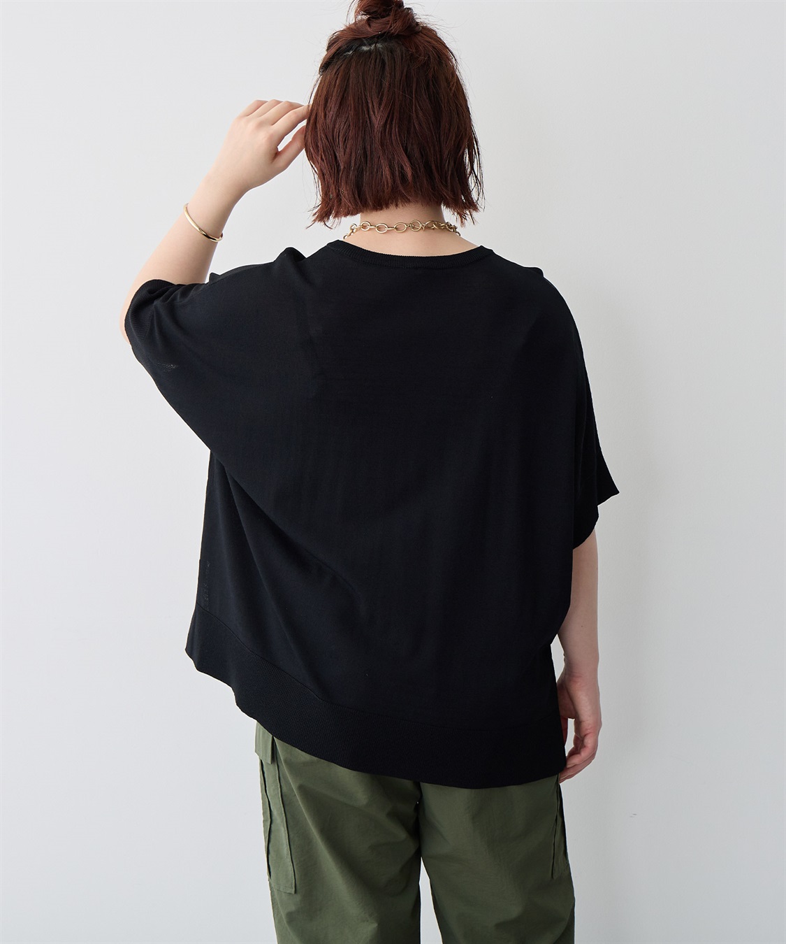 anyfee 【anyfee/大きいサイズ】ドライタッチドルマンニット◆新色追加◆《接触冷感/マシンウォッシャブル》_sub_15