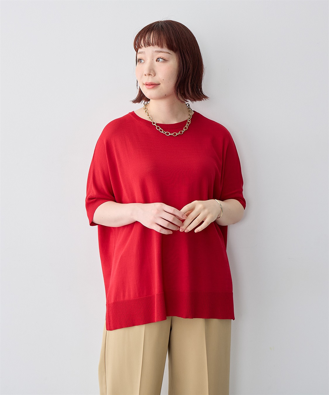 anyfee 【anyfee/大きいサイズ】ドライタッチドルマンニット◆新色追加◆《接触冷感/マシンウォッシャブル》_sub_20