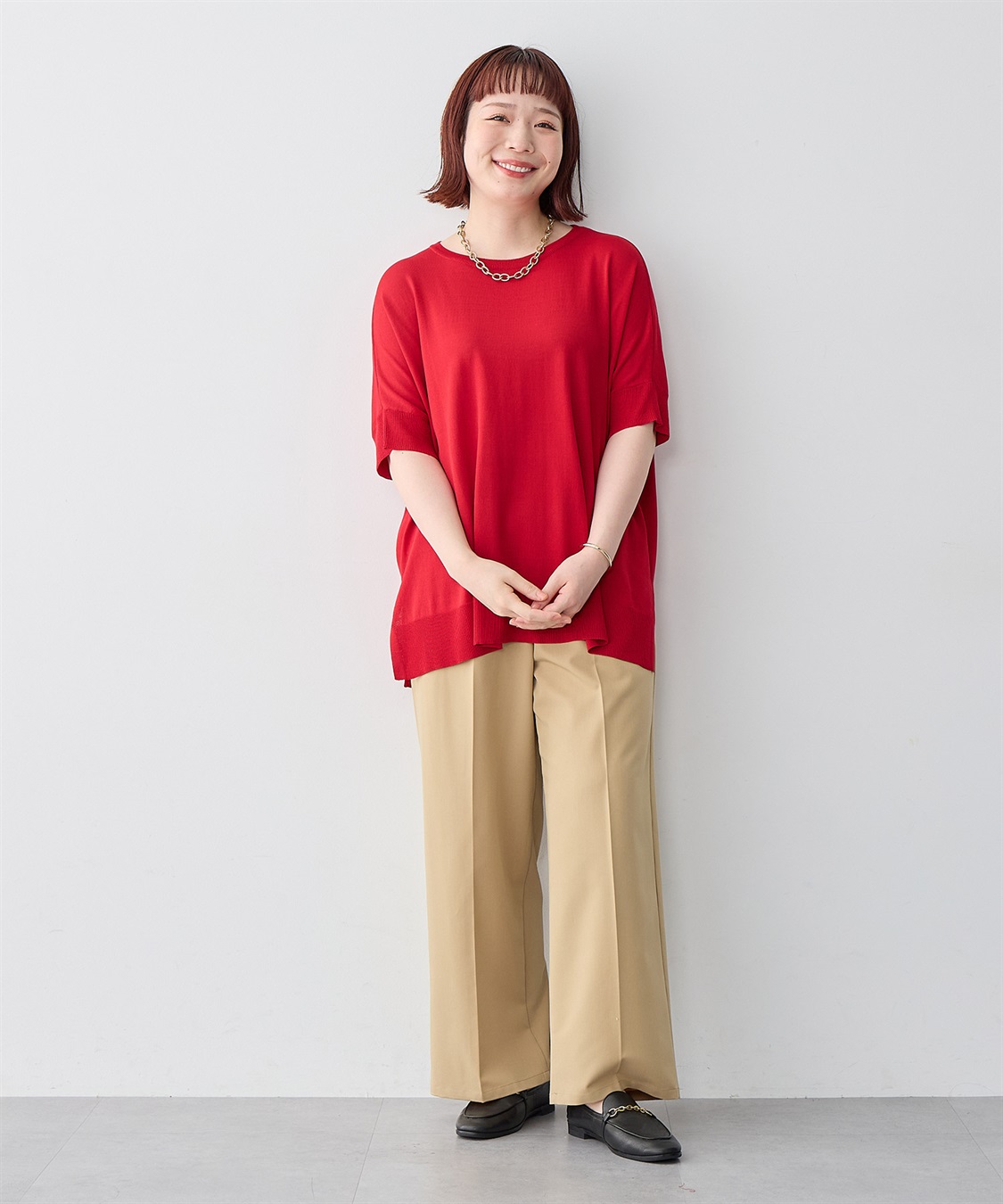 anyfee 【anyfee/大きいサイズ】ドライタッチドルマンニット◆新色追加◆《接触冷感/マシンウォッシャブル》_sub_21