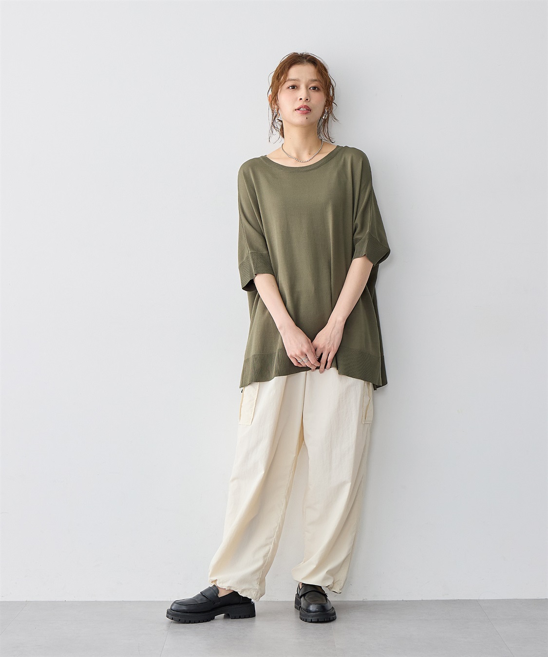 anyfee 【anyfee/大きいサイズ】ドライタッチドルマンニット◆新色追加◆《接触冷感/マシンウォッシャブル》_sub_23