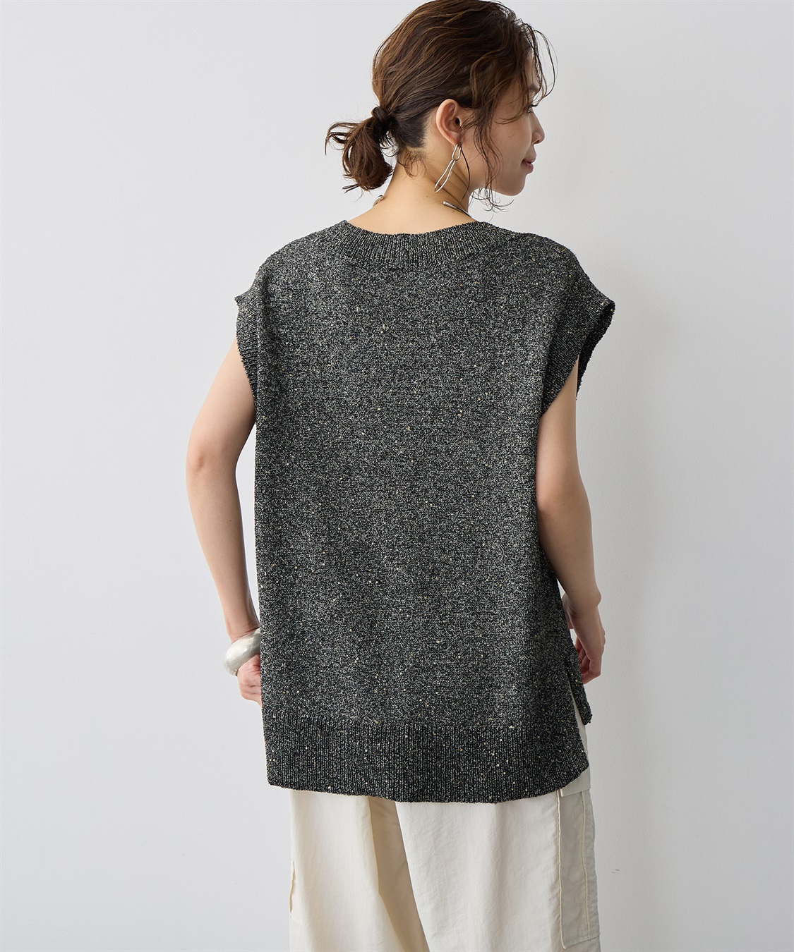 anyfee 【anyfee/プラスサイズ】スパンコールニットベスト_sub_8