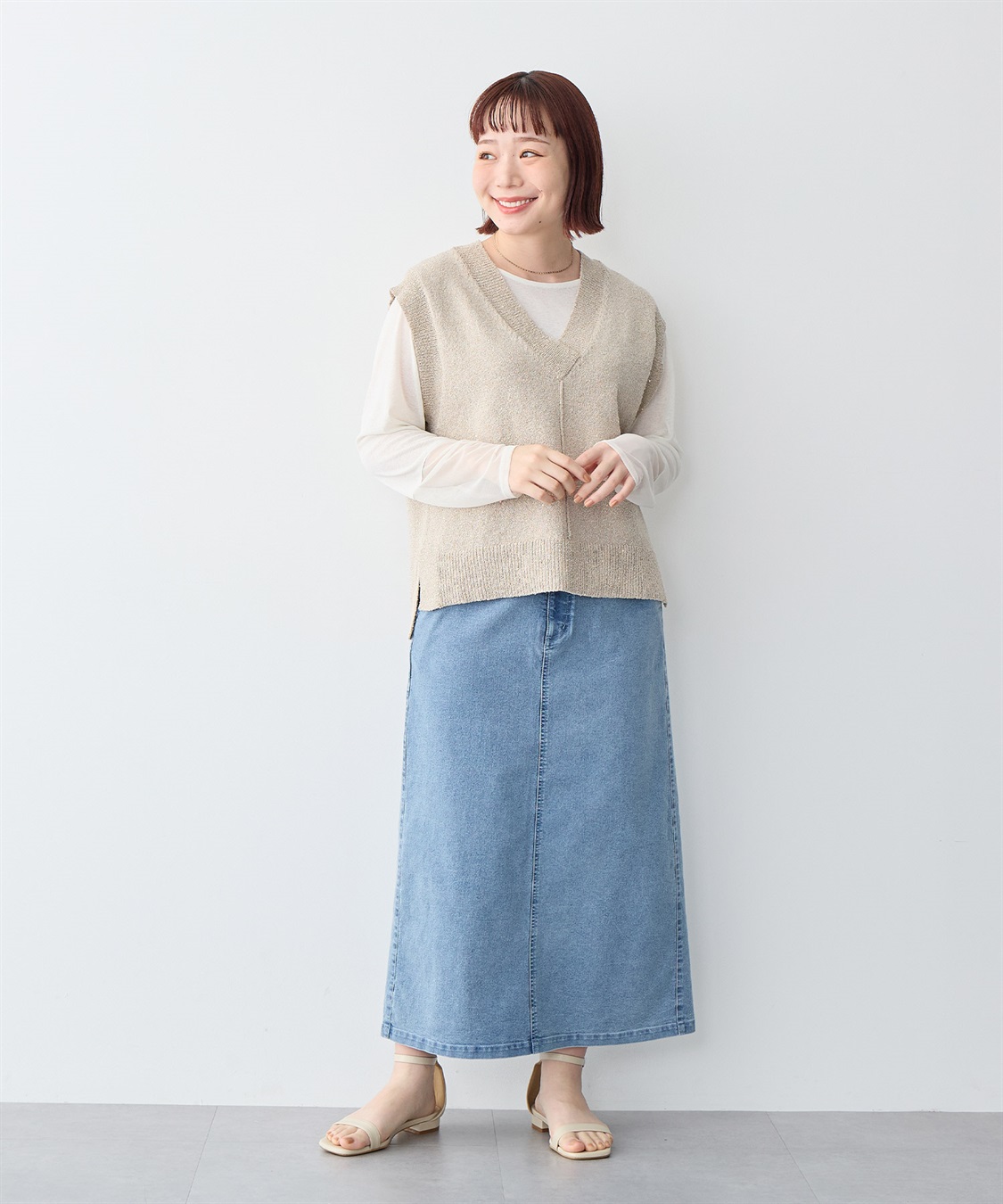 anyfee 【anyfee/プラスサイズ】スパンコールニットベスト_sub_15