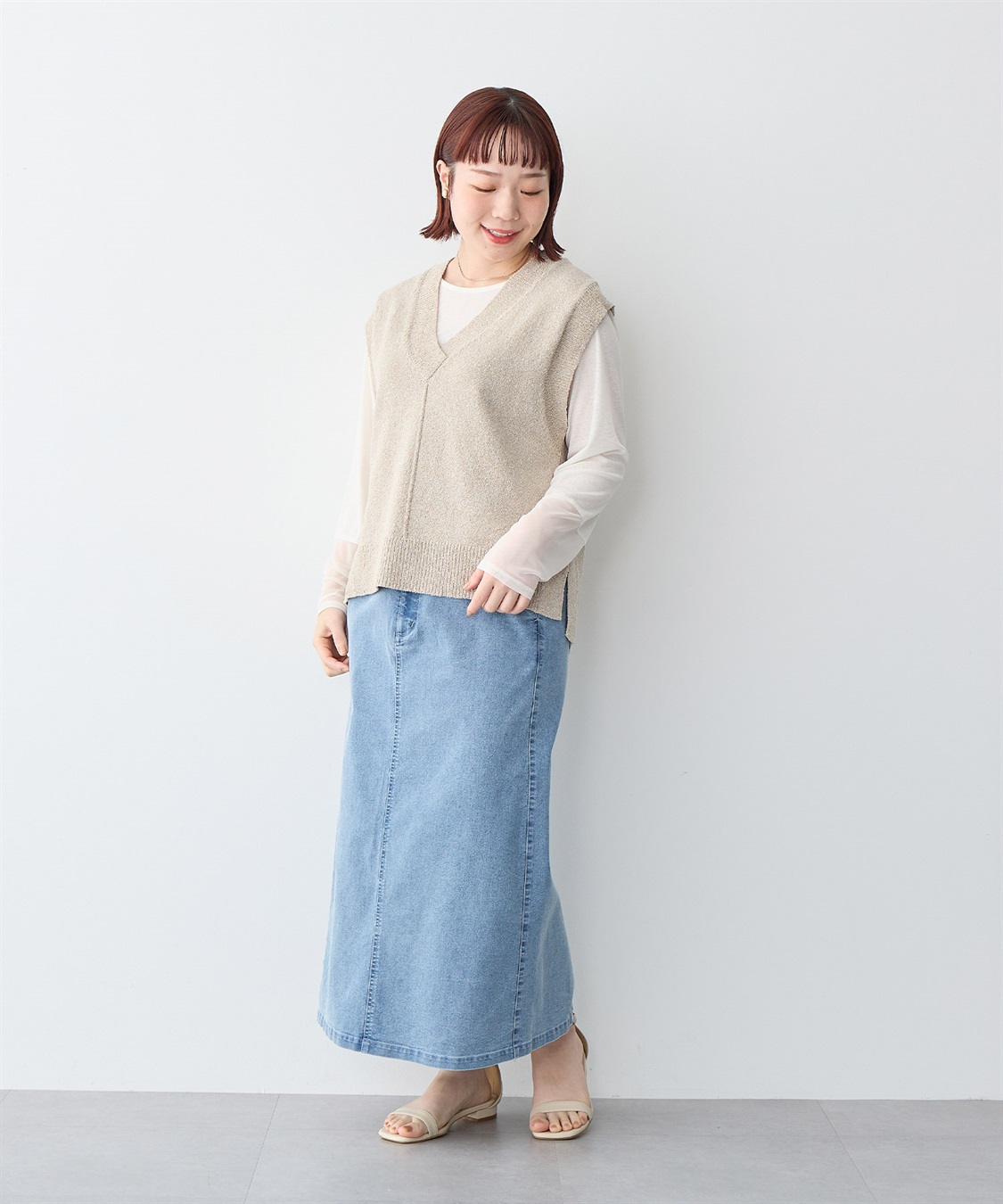 anyfee 【anyfee/プラスサイズ】スパンコールニットベスト_sub_16