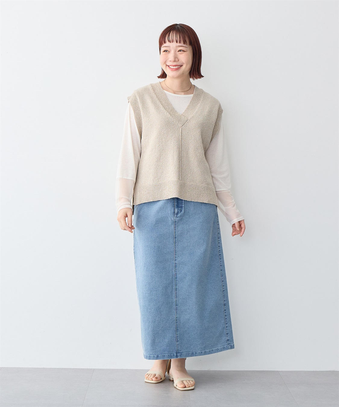 anyfee 【anyfee/プラスサイズ】スパンコールニットベスト_sub_17