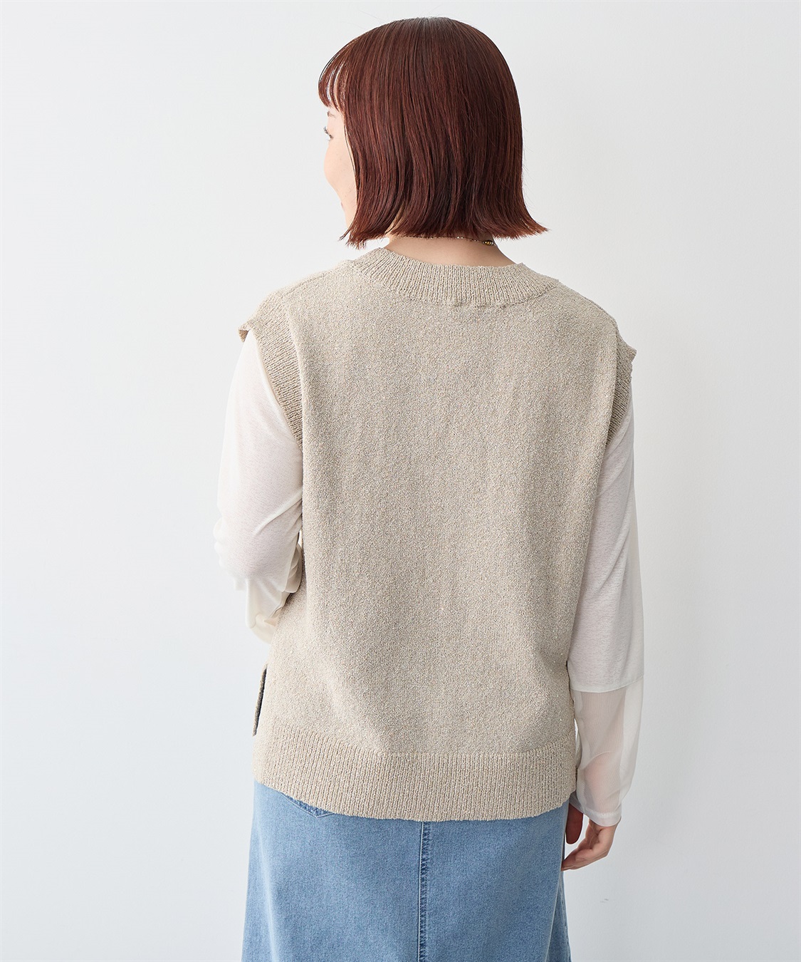 anyfee 【anyfee/プラスサイズ】スパンコールニットベスト_sub_19