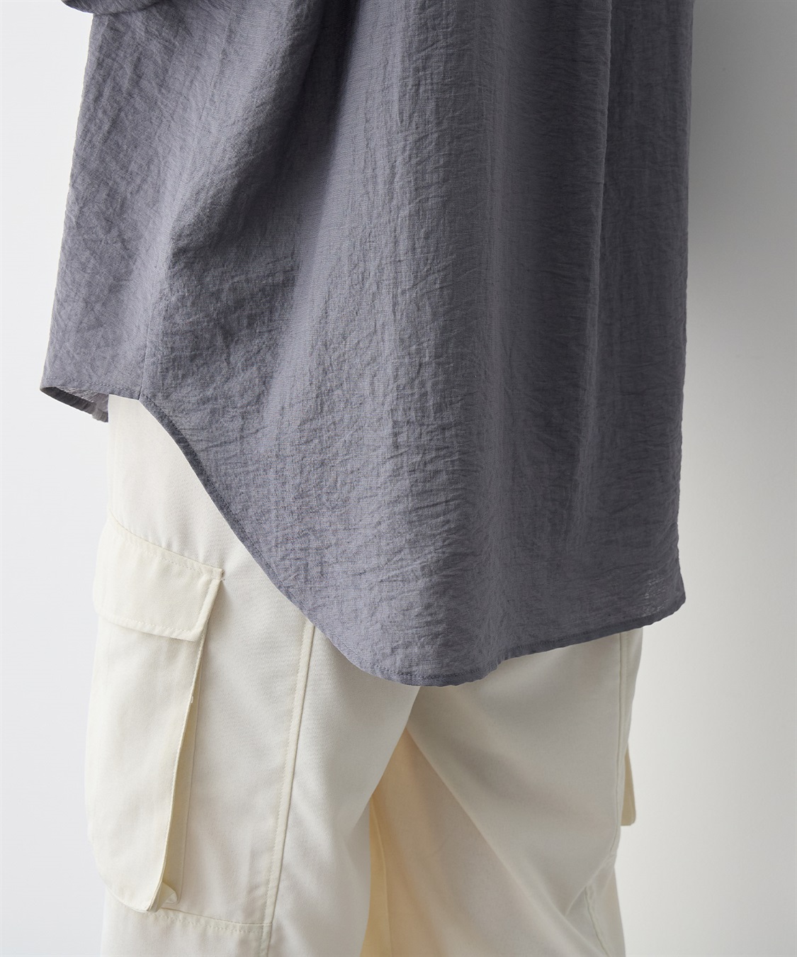 anyfee 【anyfee/プラスサイズ】リネン調ダブルポケットシャツ《接触冷感》■リネンライクシリーズ■_sub_10