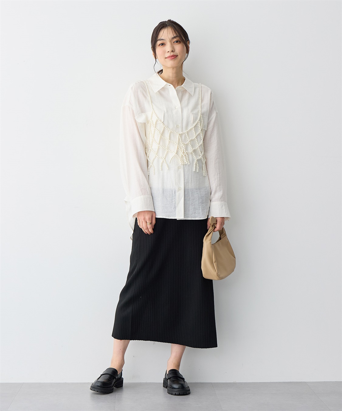 anyfee 【anyfee/プラスサイズ】リネン調ダブルポケットシャツ《接触冷感》■リネンライクシリーズ■_sub_12