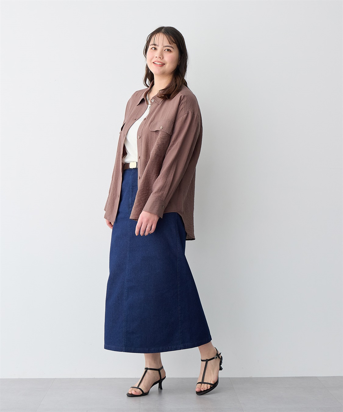 anyfee 【anyfee/プラスサイズ】リネン調ダブルポケットシャツ《接触冷感》■リネンライクシリーズ■_sub_17