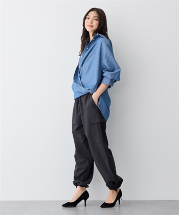 Life Style by cross marche 【anyfee/プラスサイズ】ダンガリーカシュクールシャツ_subthumb_3