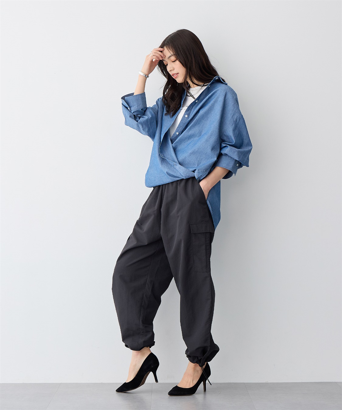 アトリエgg ブルーアイランド　シャツ　サイズ3ハーフ　AtelierGG アトリエgg ブルーアイランド シャツ サイズ3ハーフ AtelierGG