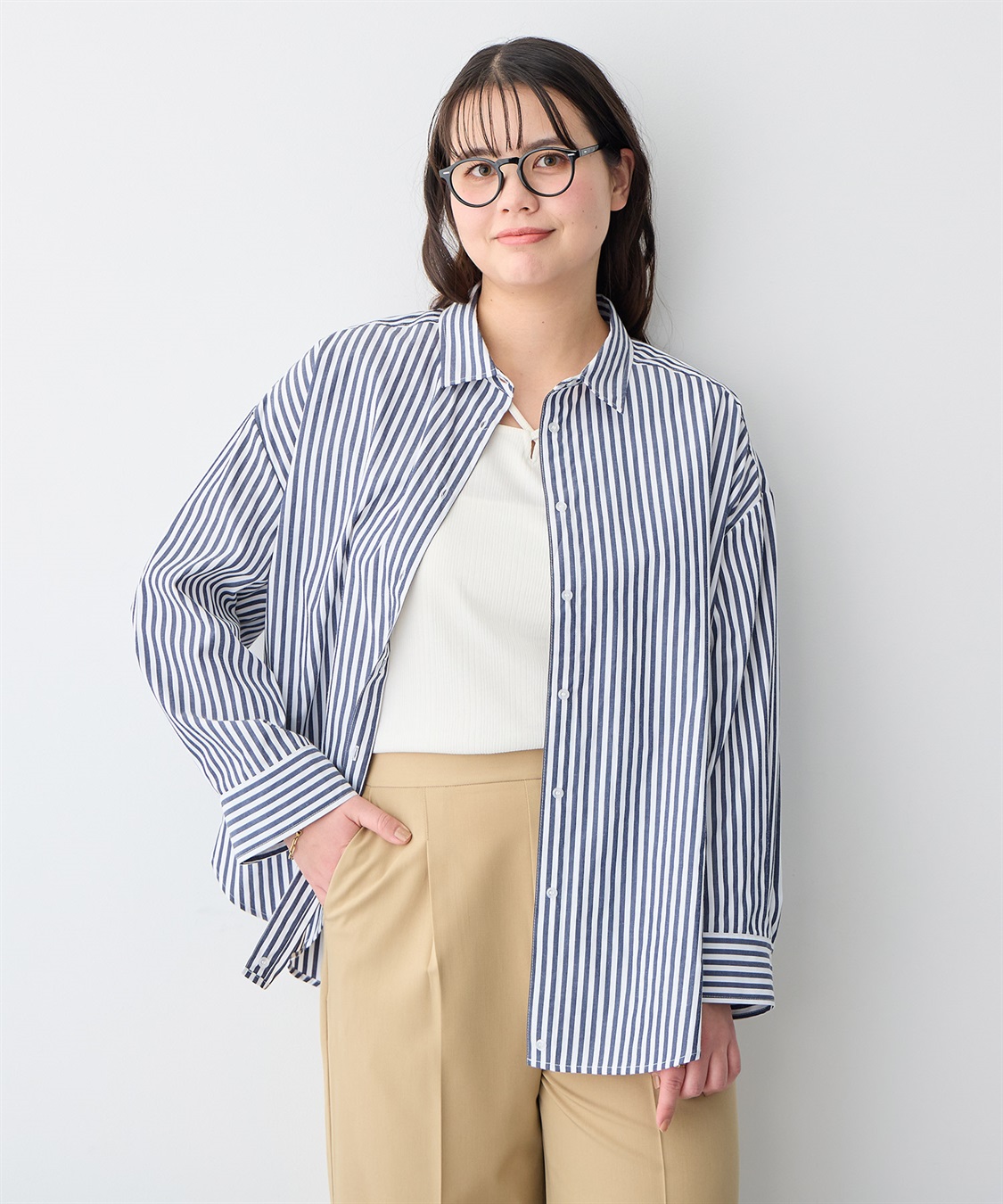 Life Style by cross marche 【anyfee/プラスサイズ】ダンガリーカシュクールシャツ_sub_13