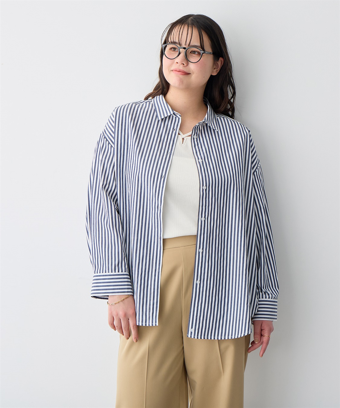 Life Style by cross marche 【anyfee/プラスサイズ】ダンガリーカシュクールシャツ_sub_14