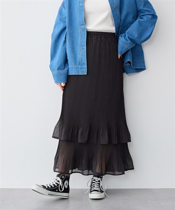 Life Style by cross marche 【anyfee/プラスサイズ】シフォンティアードスカート_subthumb_6