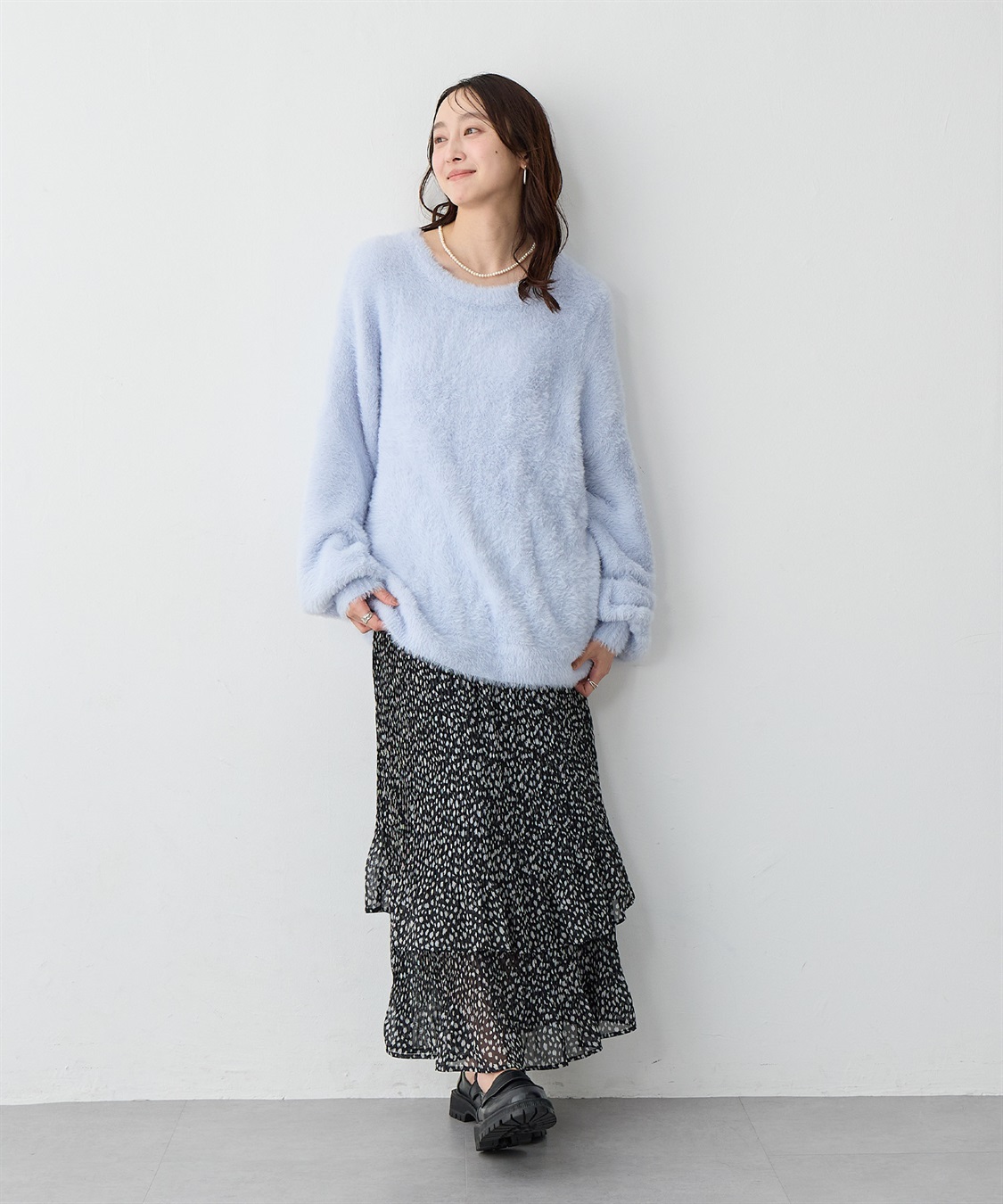 anyfee 【anyfee/大きいサイズ】シフォンティアードスカート《新色追加》_sub_9