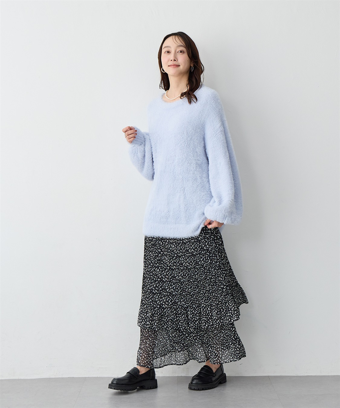 anyfee 【anyfee/大きいサイズ】シフォンティアードスカート《新色追加》_sub_11