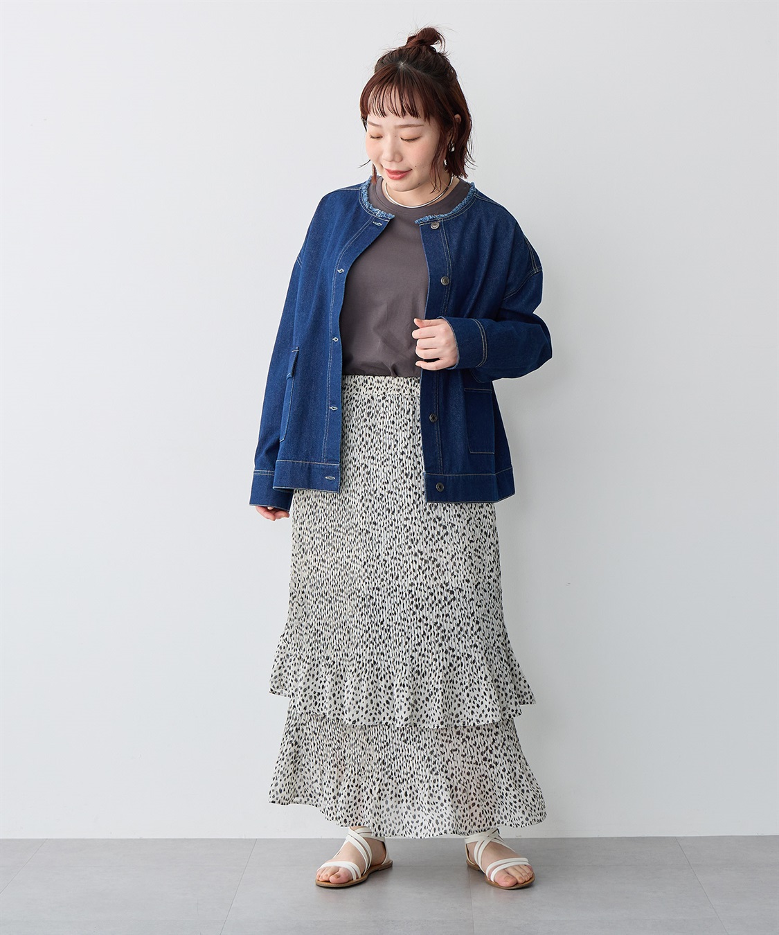 anyfee 【anyfee/大きいサイズ】シフォンティアードスカート《新色追加》_sub_13