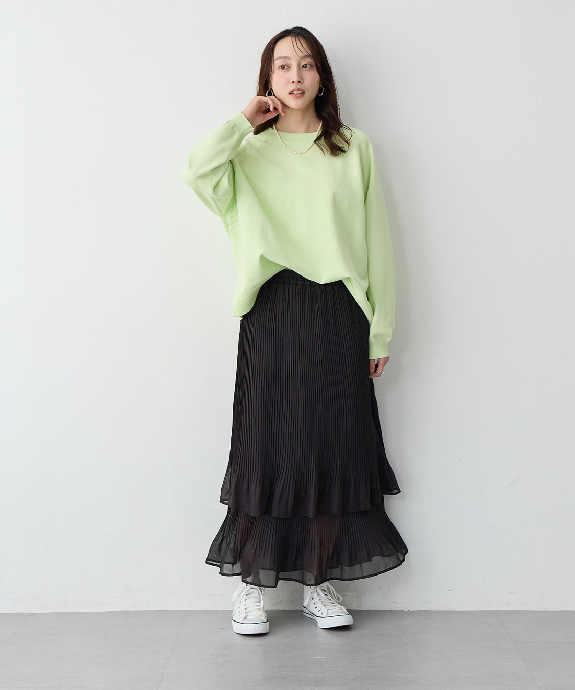 anyfee 【anyfee/大きいサイズ】シフォンティアードスカート《新色追加》_sub_15