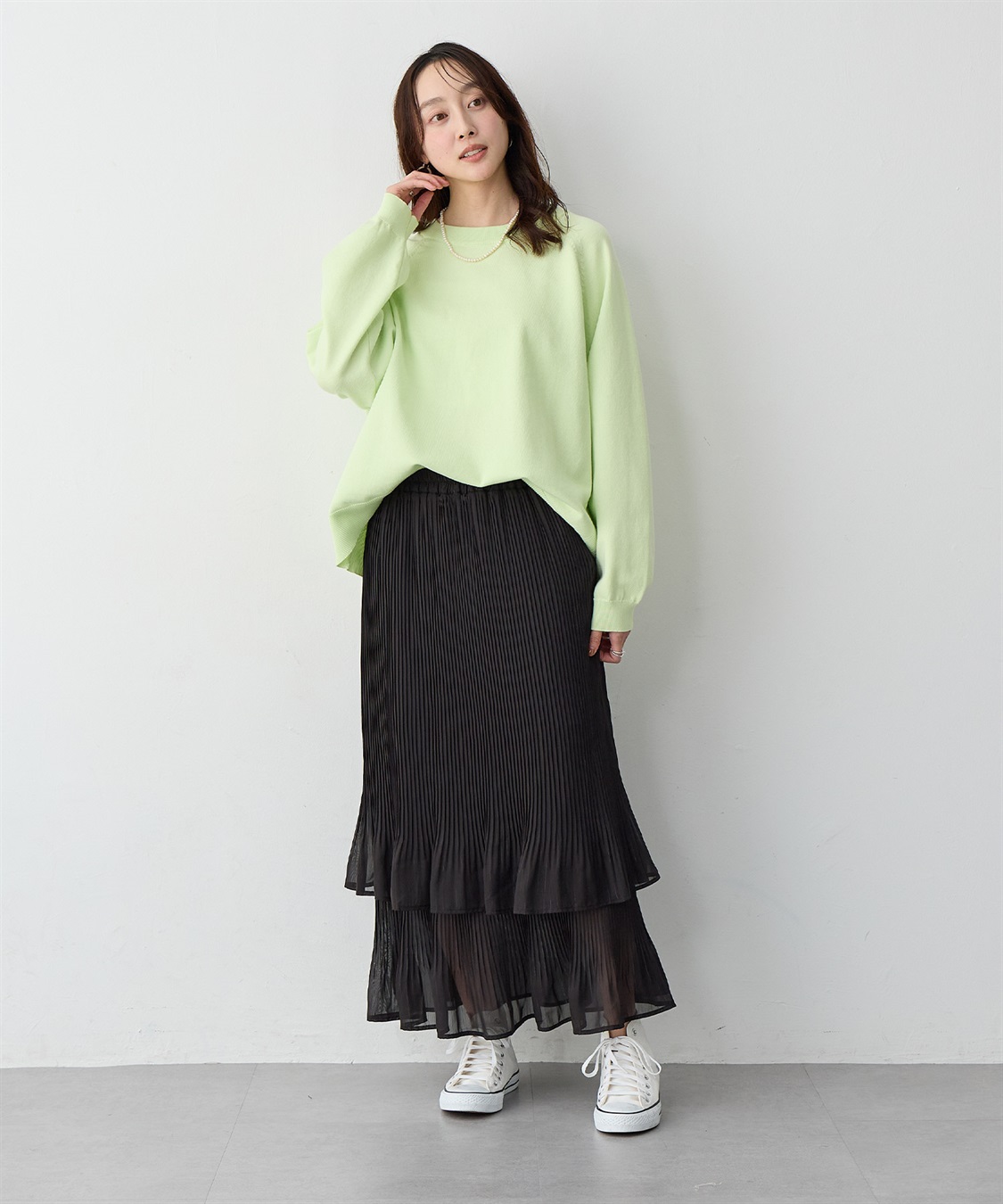 anyfee 【anyfee/大きいサイズ】シフォンティアードスカート《新色追加》_sub_17