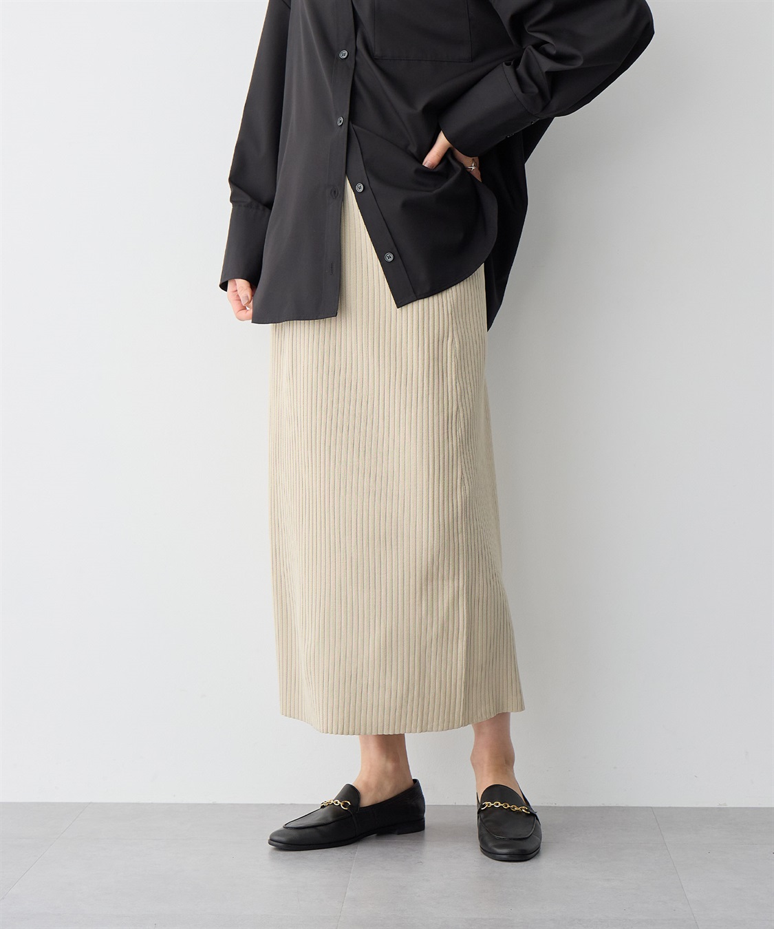 anyfee 【anyfee/プラスサイズ】ドライタッチサマーリブニットタイトスカート_sub_6