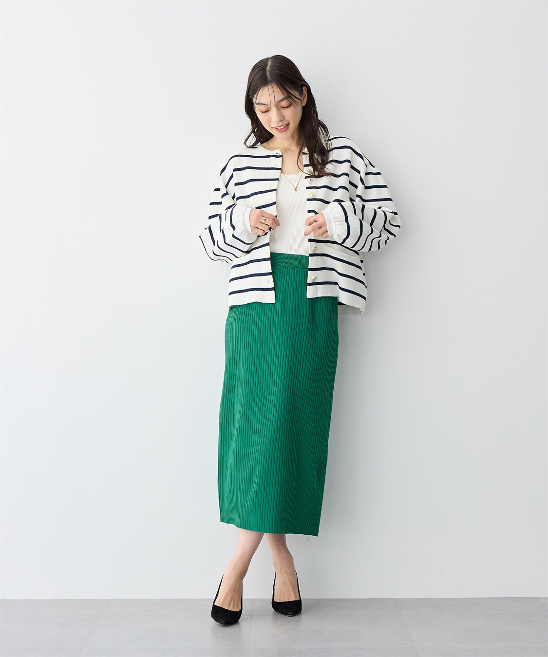 anyfee 【anyfee/プラスサイズ】ドライタッチサマーリブニットタイトスカート_sub_11