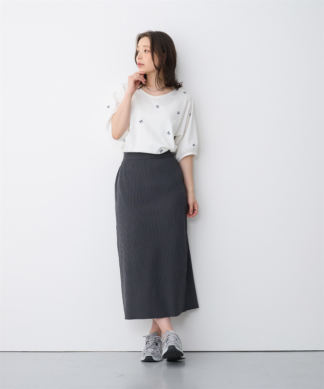anyfee 【anyfee/プラスサイズ】ドライタッチサマーリブニットタイトスカート_sub_15