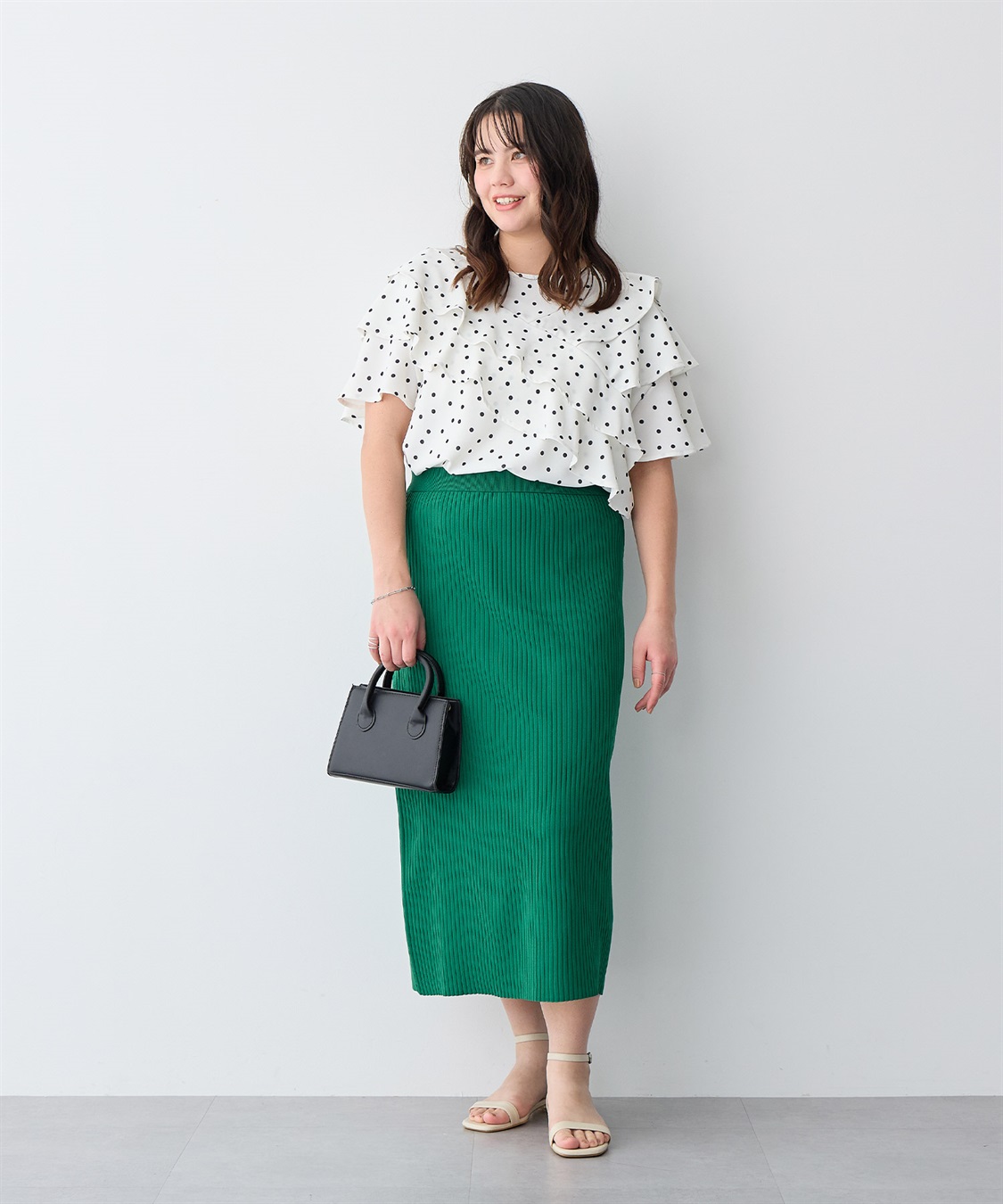 anyfee 【anyfee/プラスサイズ】ドライタッチサマーリブニットタイトスカート_sub_21