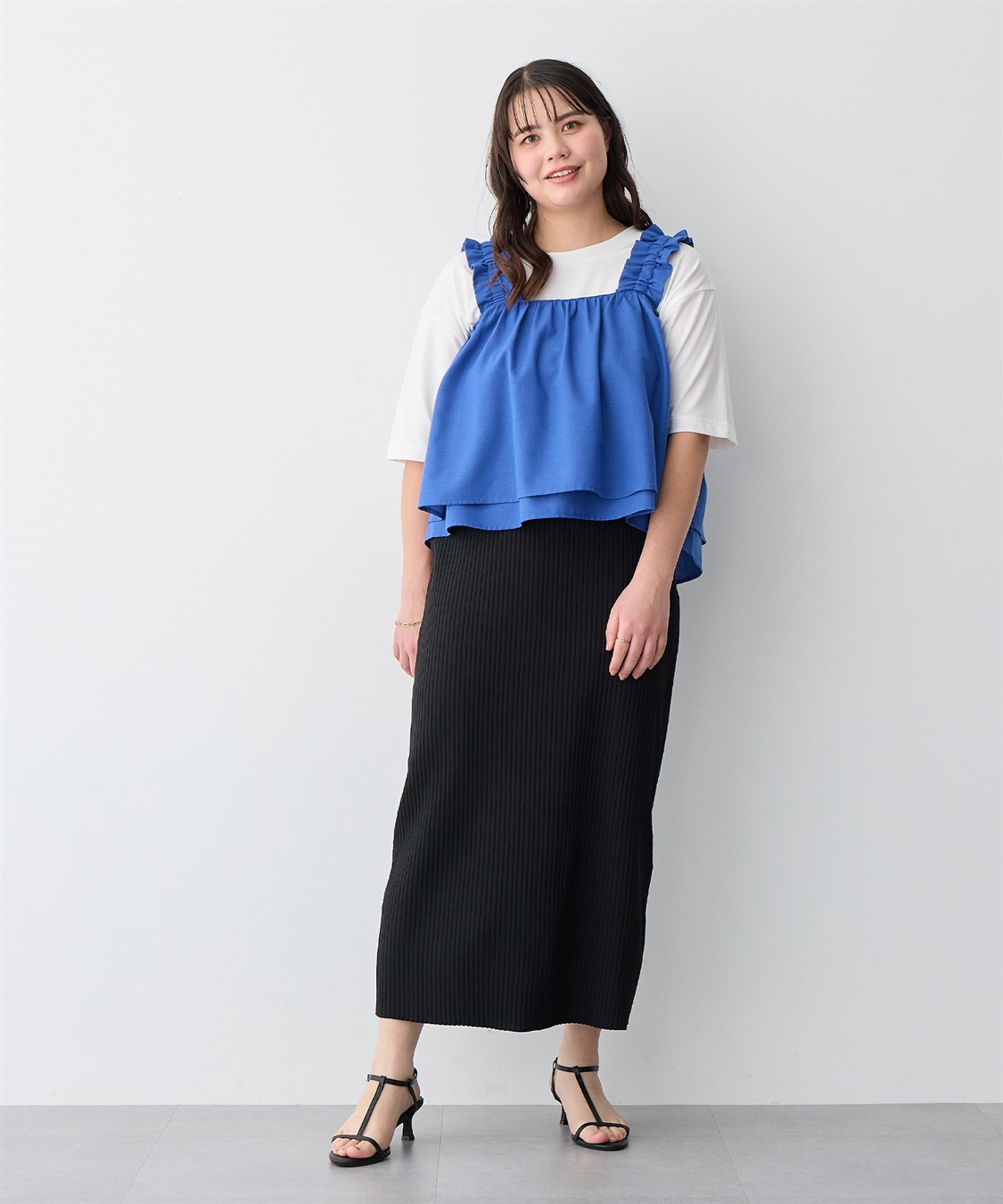 anyfee 【anyfee/プラスサイズ】ドライタッチサマーリブニットタイトスカート_sub_22