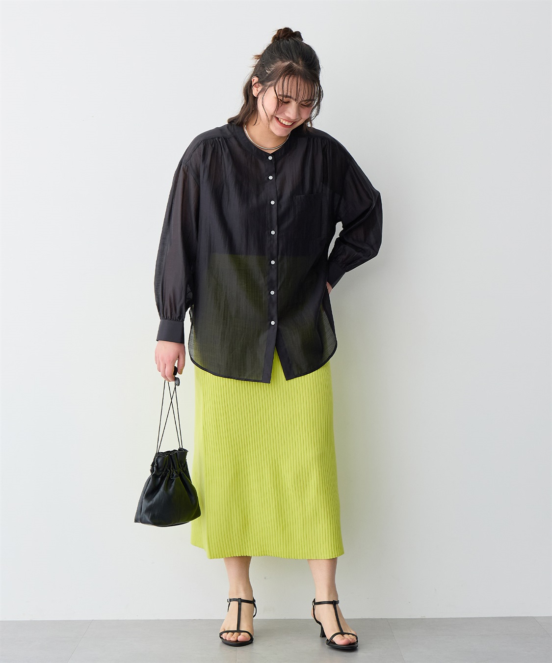 anyfee 【anyfee/プラスサイズ】ドライタッチサマーリブニットタイトスカート_sub_24