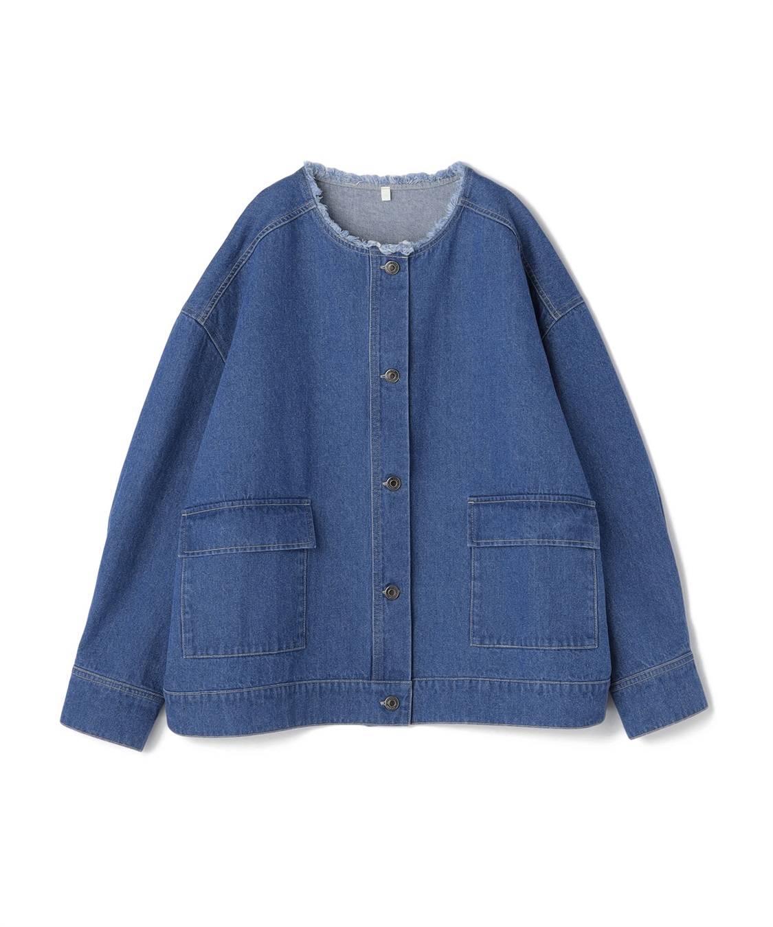 anyfee 【anyfee/プラスサイズ】ノーカラーデニムジャケット_sub_23