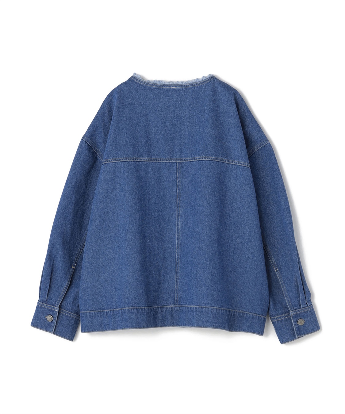 anyfee 【anyfee/プラスサイズ】ノーカラーデニムジャケット_sub_24