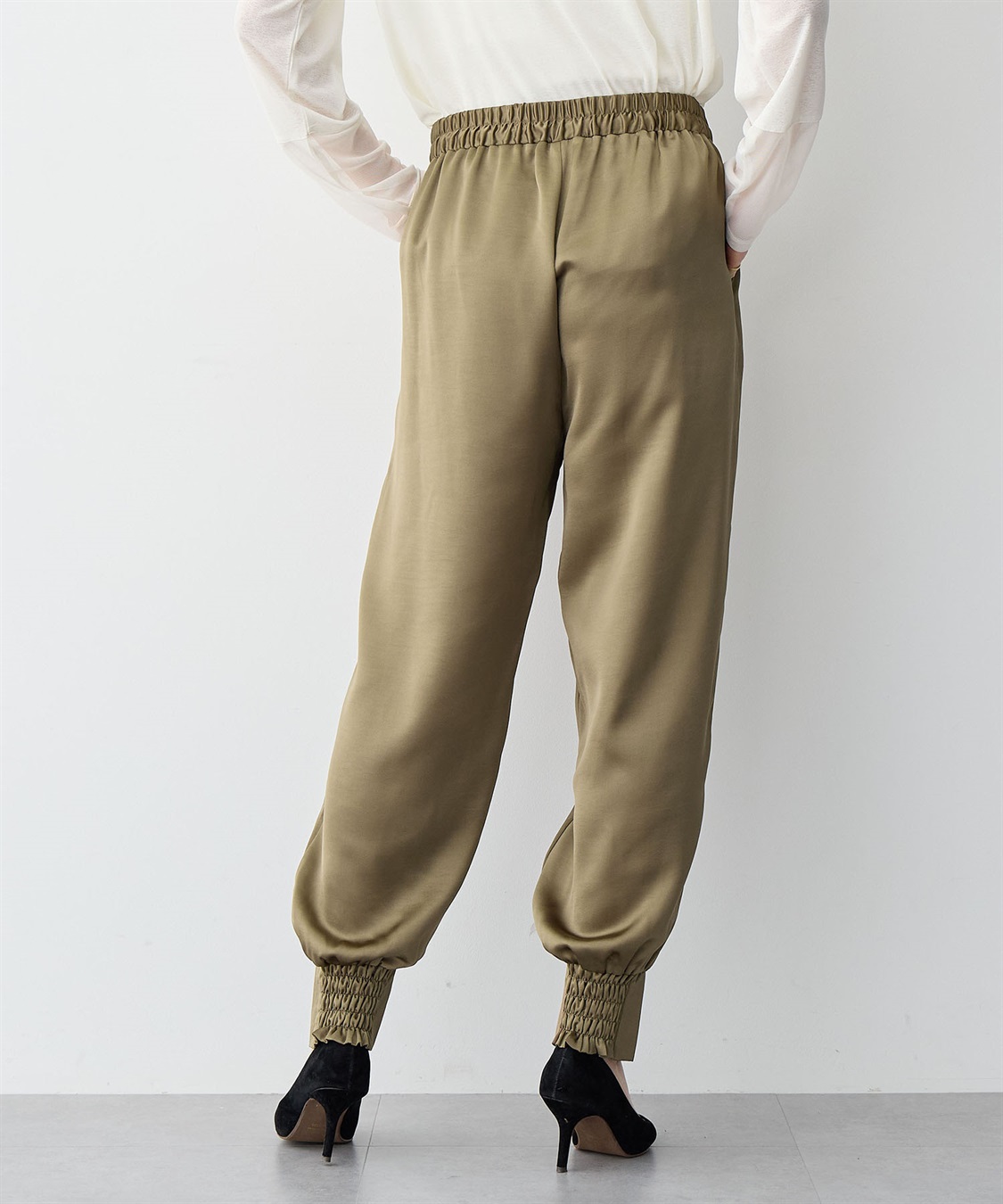 Life Style by cross marche 【anyfee/プラスサイズ】サテンジョガーパンツ_sub_3