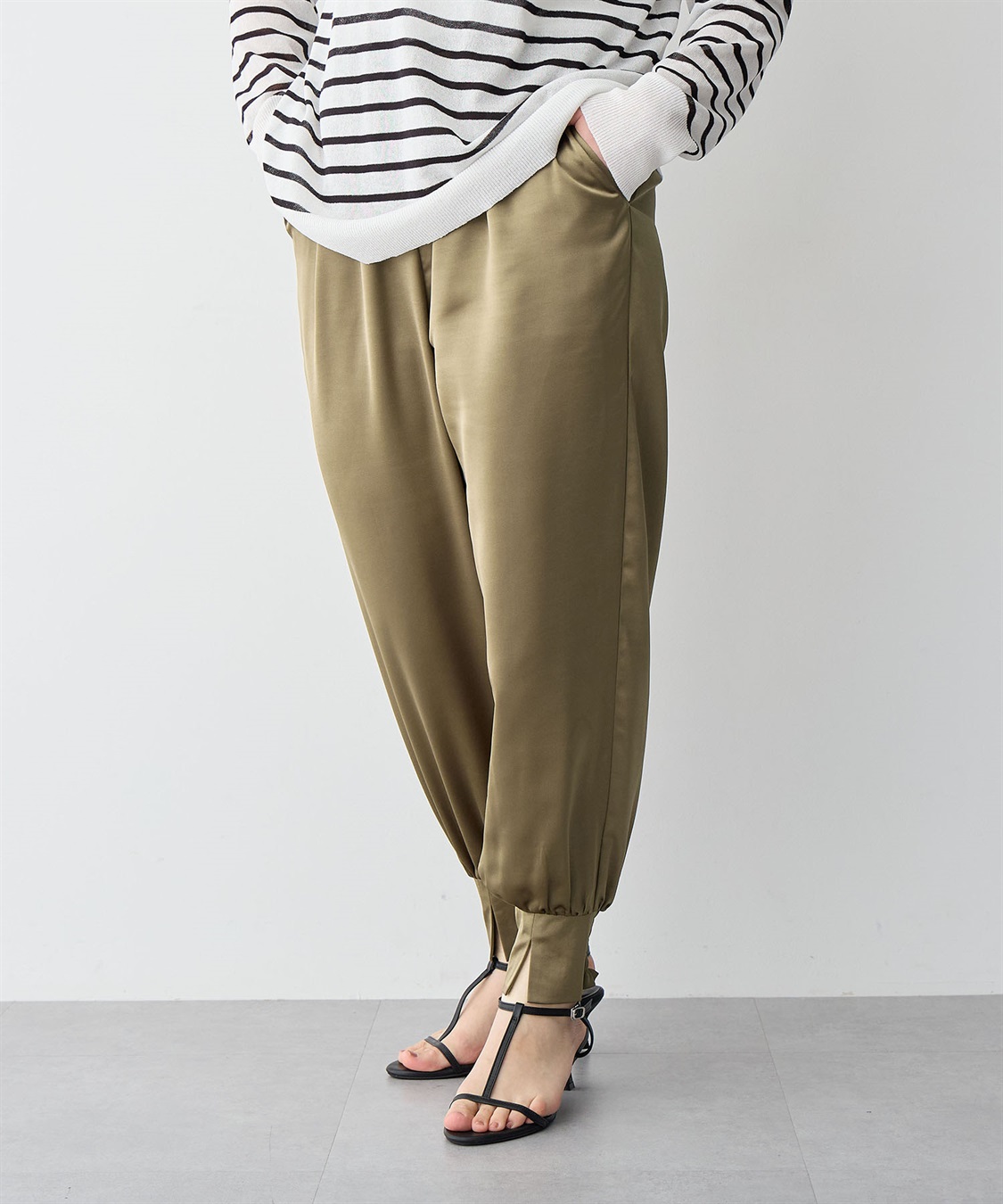 Life Style by cross marche 【anyfee/プラスサイズ】サテンジョガーパンツ_sub_18