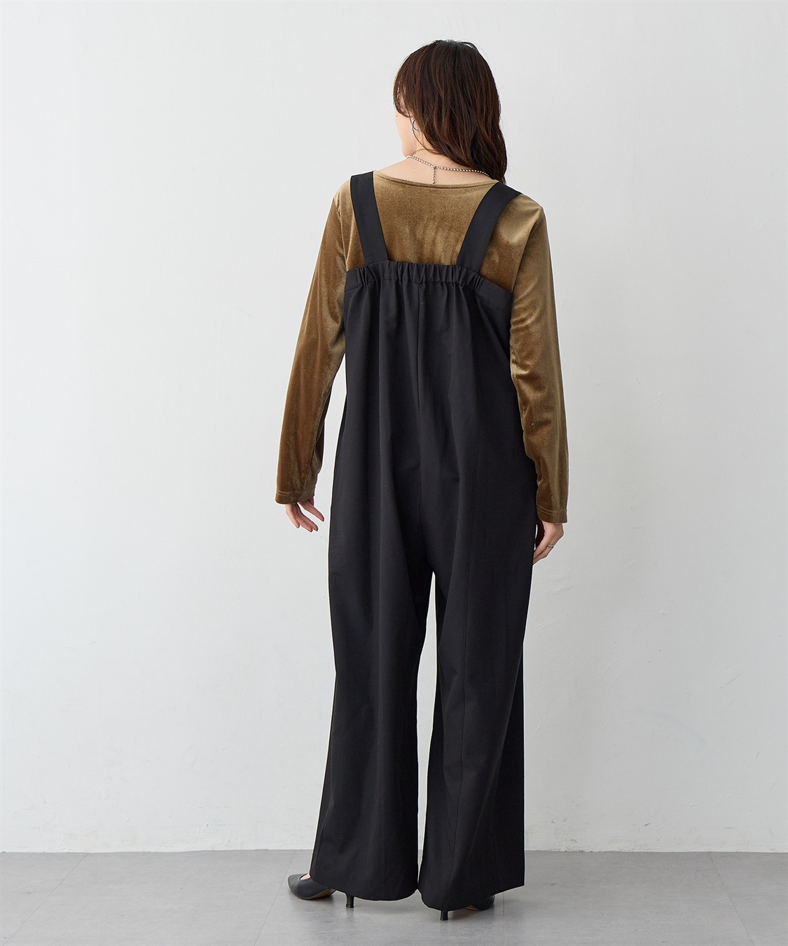 anyfee 【anyfee/プラスサイズ】タック入りワイドサロペット◆低身長向けサイズ有◆《接触冷感/ストレッチ》_sub_8