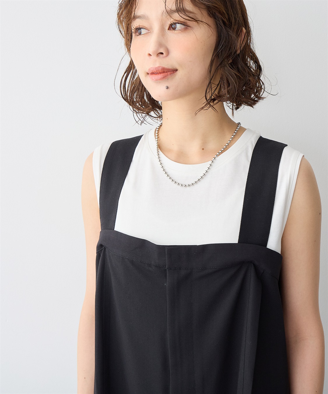 anyfee 【anyfee/プラスサイズ】タック入りワイドサロペット◆低身長向けサイズ有◆《接触冷感/ストレッチ》_sub_14