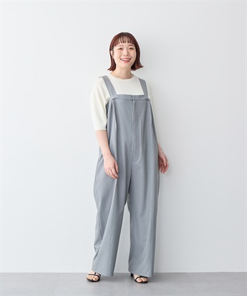 anyfee 【anyfee/プラスサイズ】タック入りワイドサロペット《接触冷感/ストレッチ》_subthumb_15