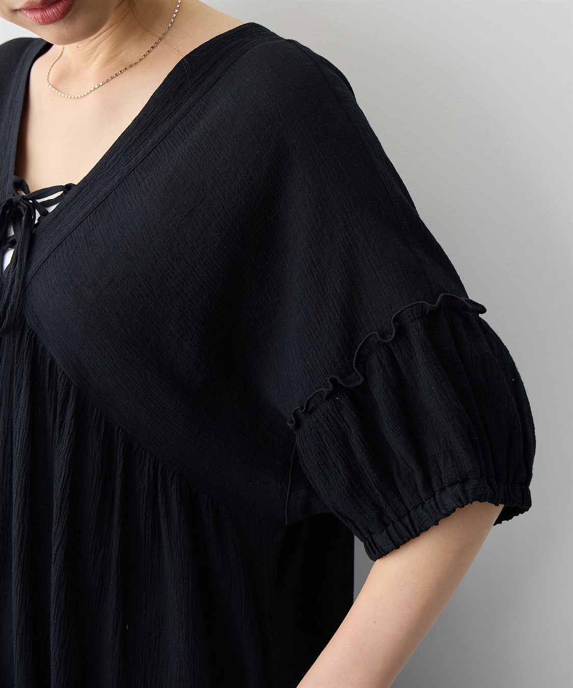 anyfee 【anyfee/プラスサイズ】前後2Wayリンクルコットンティアードワンピース_sub_13