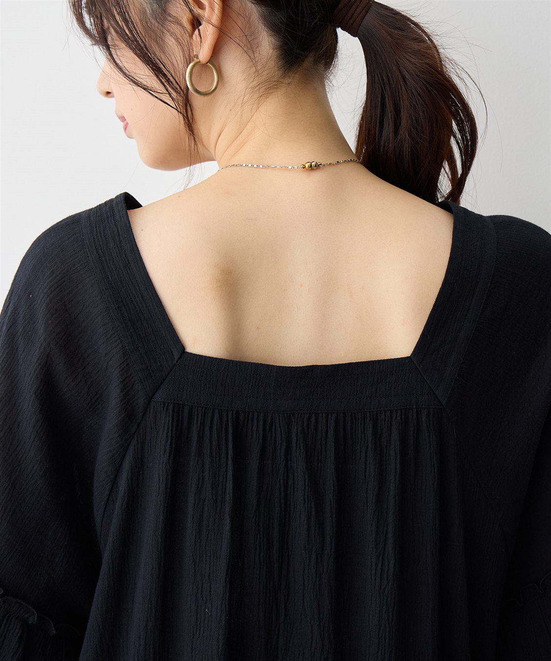 anyfee 【anyfee/プラスサイズ】前後2Wayリンクルコットンティアードワンピース_sub_14