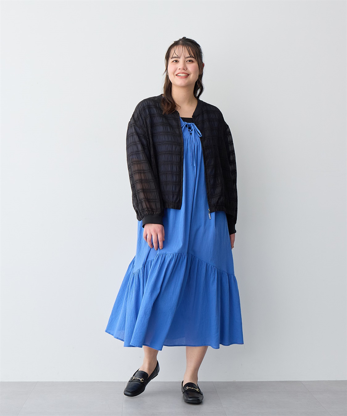 anyfee 【anyfee/プラスサイズ】前後2Wayリンクルコットンティアードワンピース_sub_15