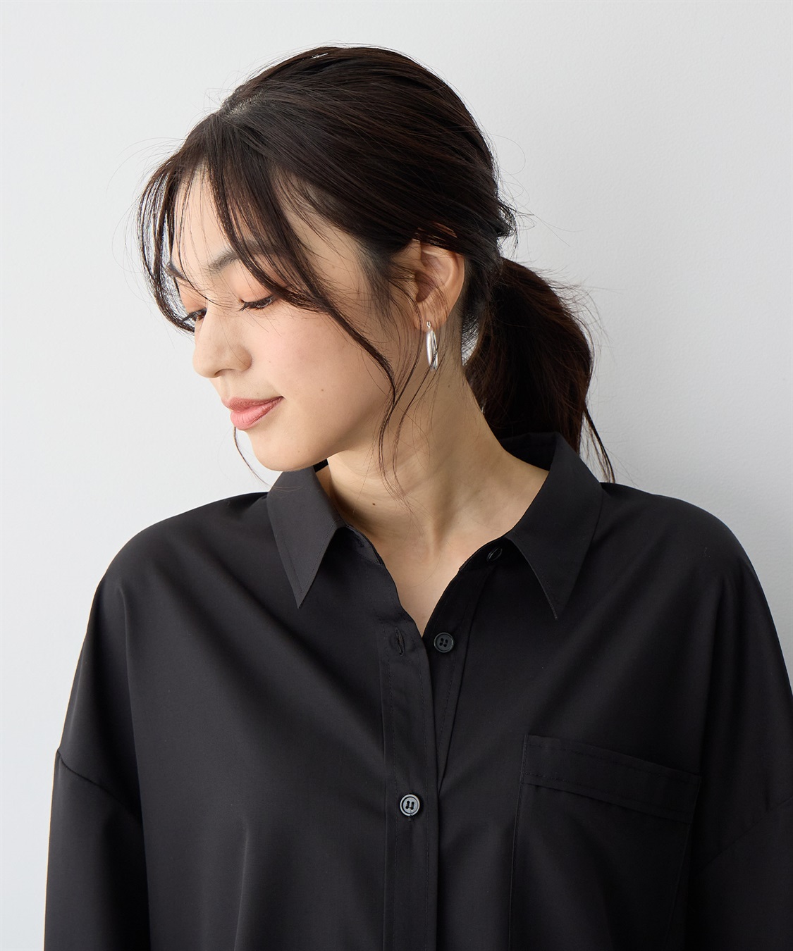 anyfee 【anyfee/プラスサイズ】バックシャンツイストシャツ_sub_4