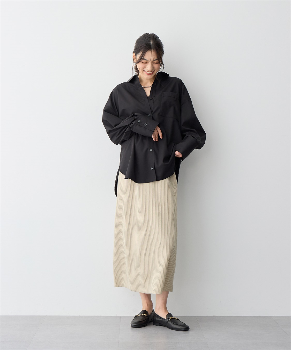 anyfee 【anyfee/プラスサイズ】バックシャンツイストシャツ_sub_9