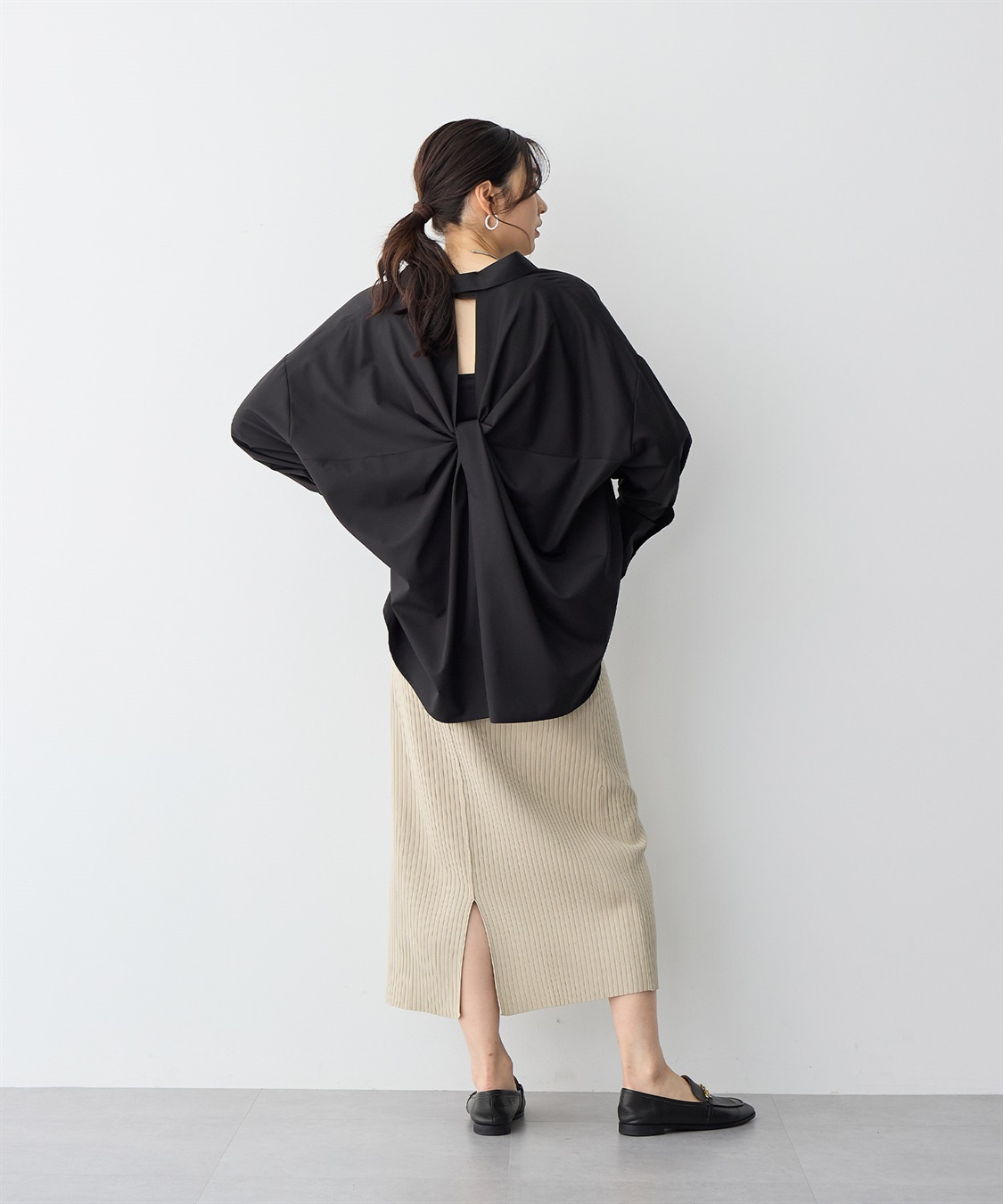 anyfee 【anyfee/プラスサイズ】バックシャンツイストシャツ_sub_10